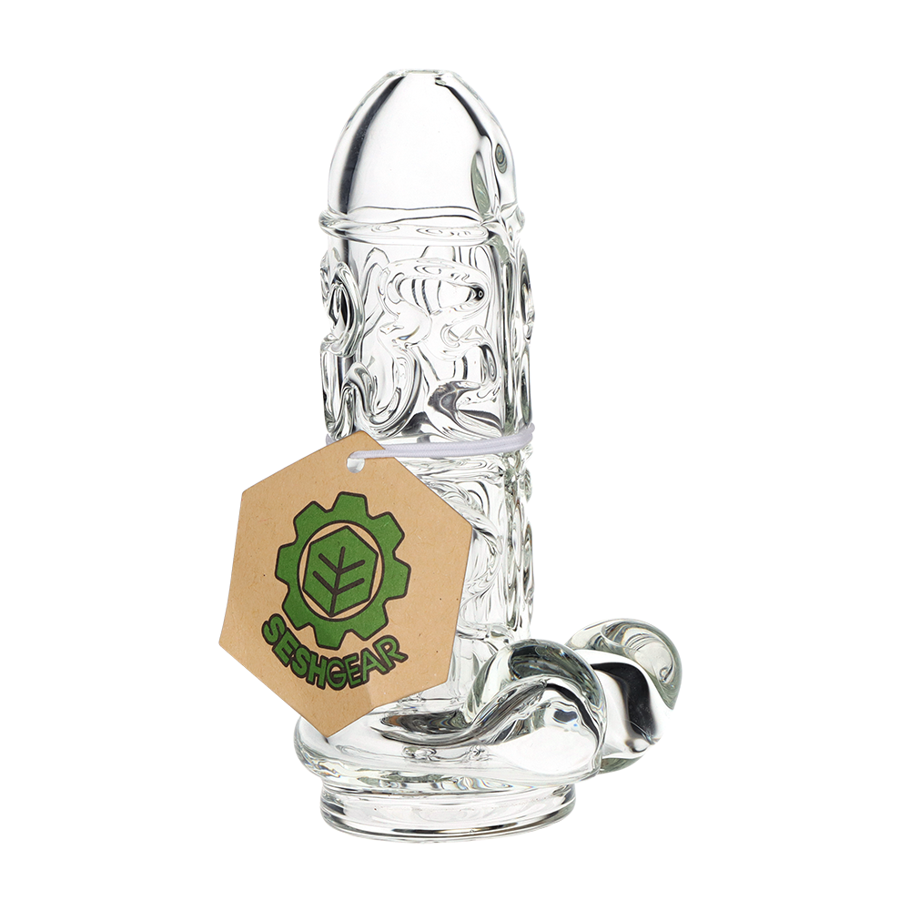 SeshGear Full Monty Bubbler for Puffco Peak Series | Side View with Tag