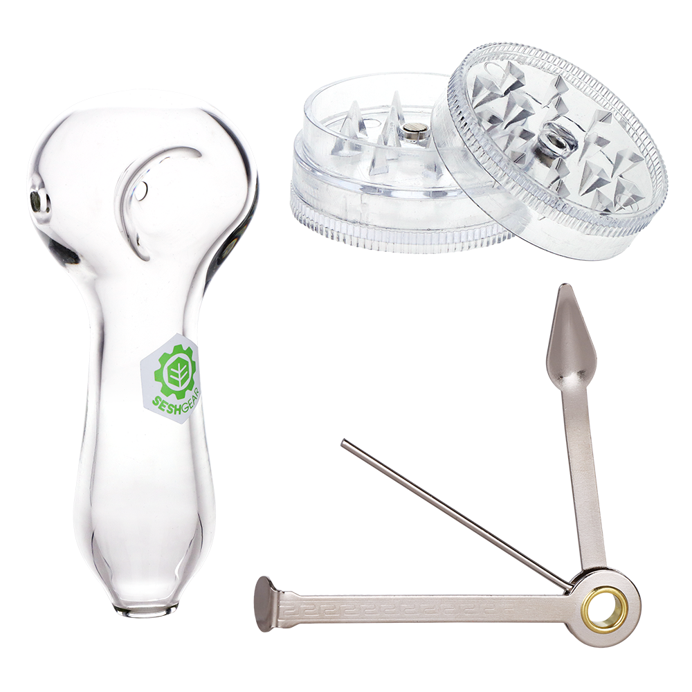 SeshGear Hand Pipe Travel Kit | Spoon Pipe, Grinder, & Poking Tool