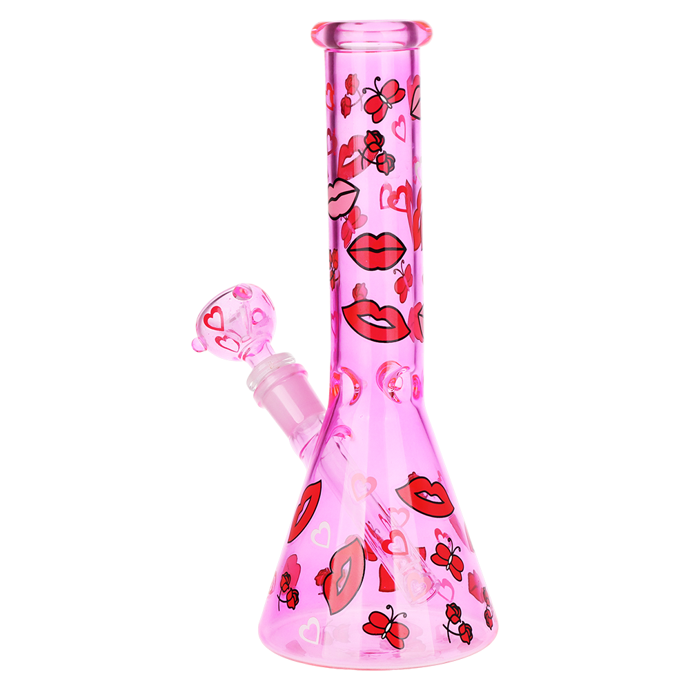SeshGear Hearts Aflutter Beaker Bong | Back View