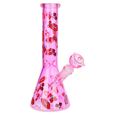 SeshGear Hearts Aflutter Beaker Bong | Front View
