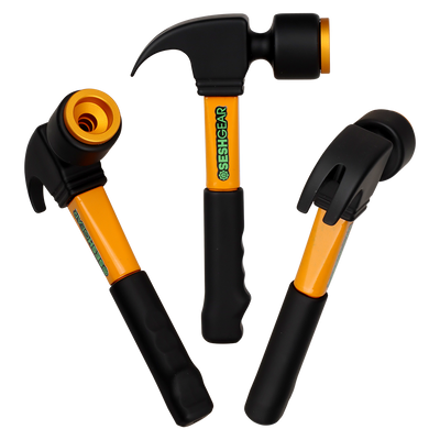 SeshGear Heavy Hitter Hammer Hand Pipe | Top, Side, & Base Views