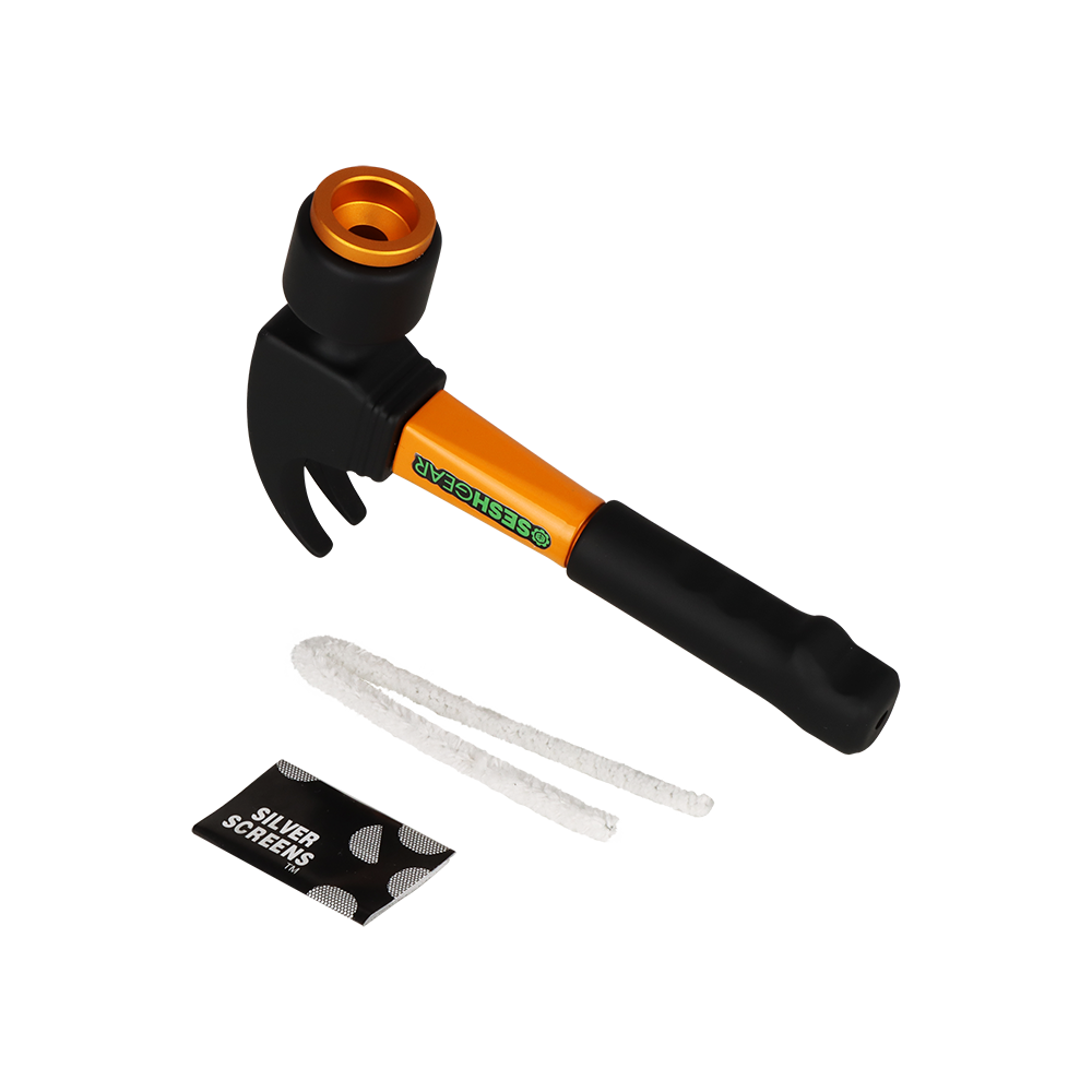 SeshGear Heavy Hitter Hammer Hand Pipe | Bowl Screens & Pipe Cleaner