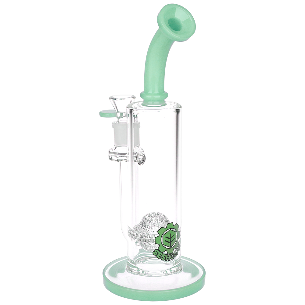 SeshGear Honeycomb Ball Perc Bong | Green | Back View