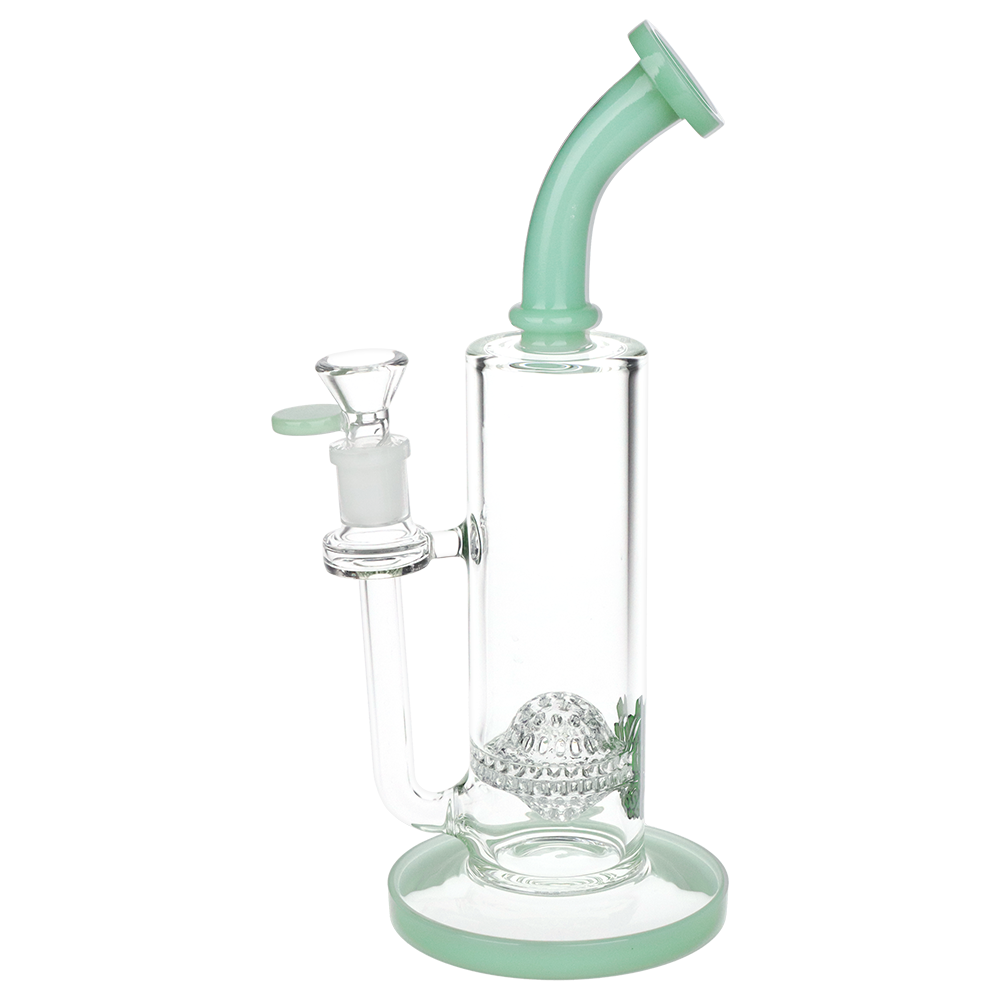 SeshGear Honeycomb Ball Perc Bong | Green | Side View