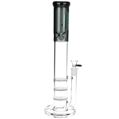 SeshGear Honeycomb Stack Straight Tube Bong | Gray | Front View