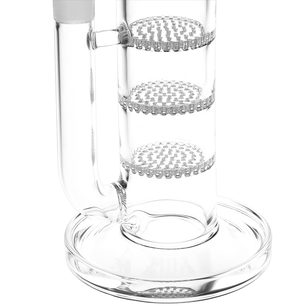 SeshGear Honeycomb Stack Straight Tube Bong | Triple Perc Close View
