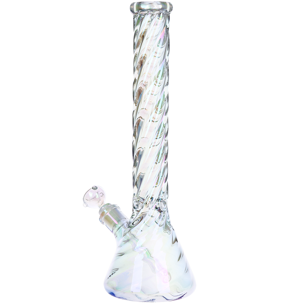 SeshGear Iridescent Twist Beaker Bong | Large Size | Back View