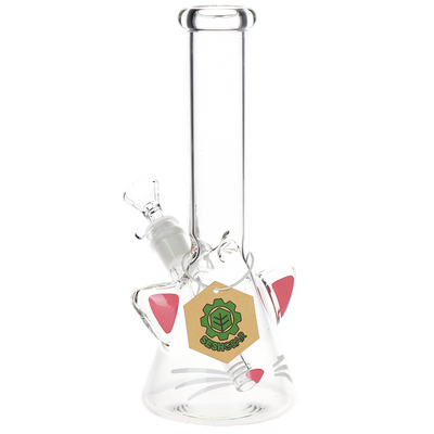 SeshGear Kitty Whiskers Beaker Bong | Side View with Tag
