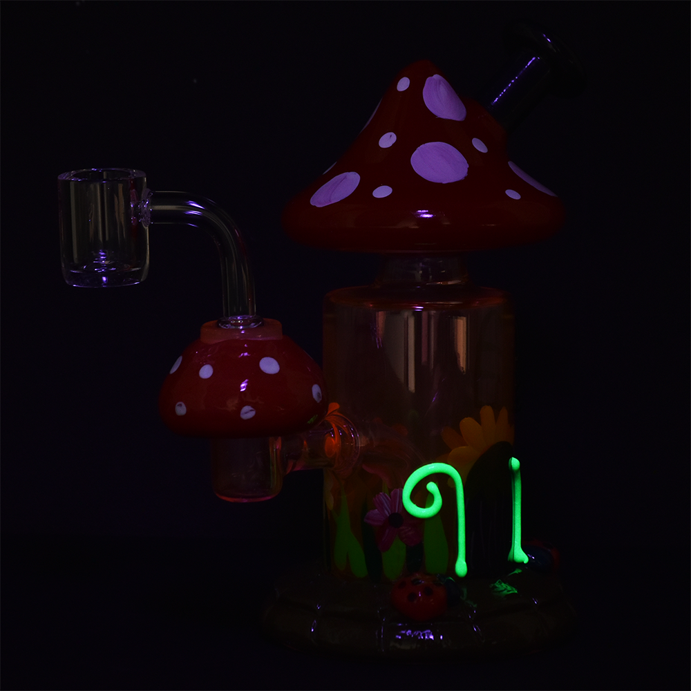 SeshGear Magic Shroom Garden Dab Rig | Glow In The Dark Accents