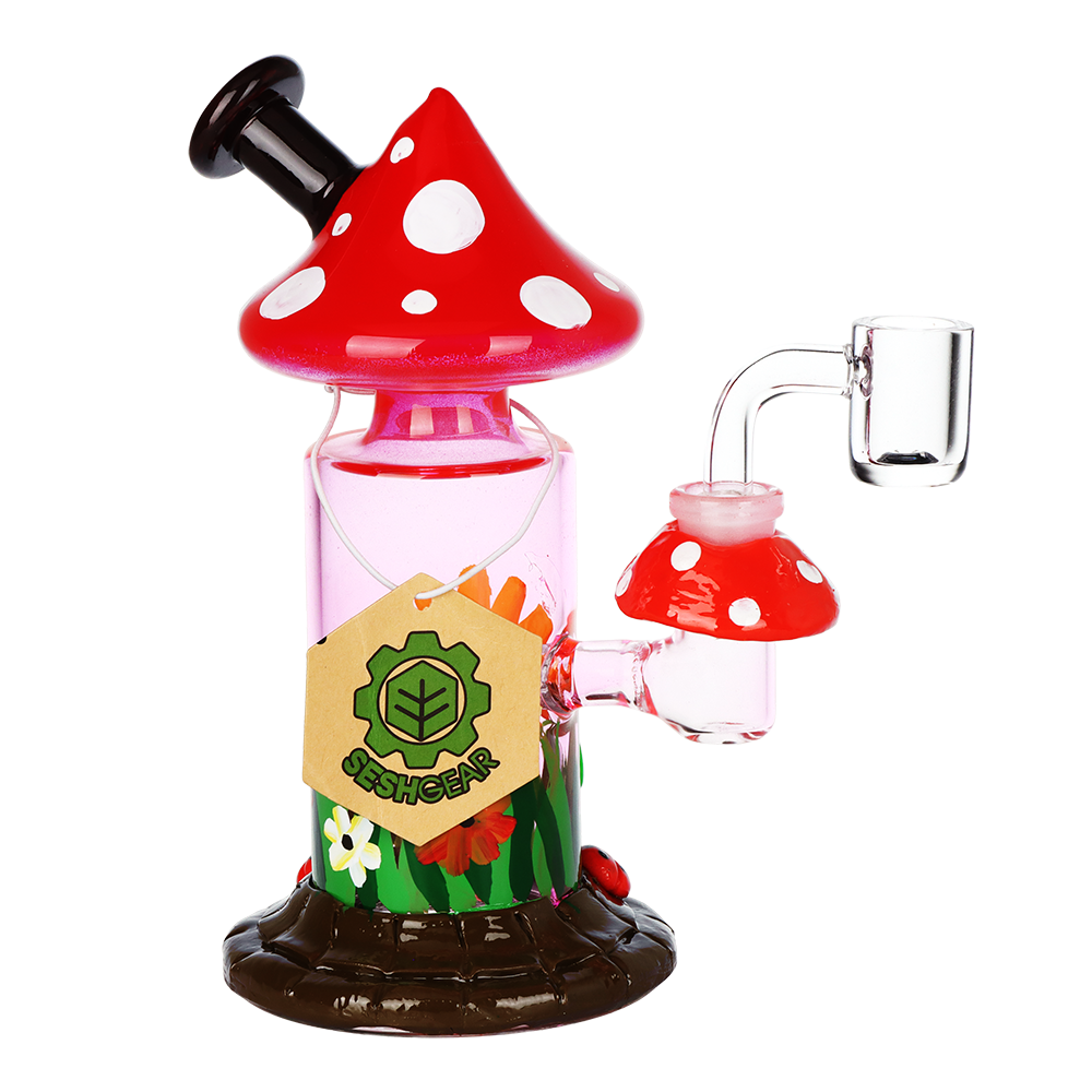 SeshGear Magic Shroom Garden Dab Rig | Front View with Tag