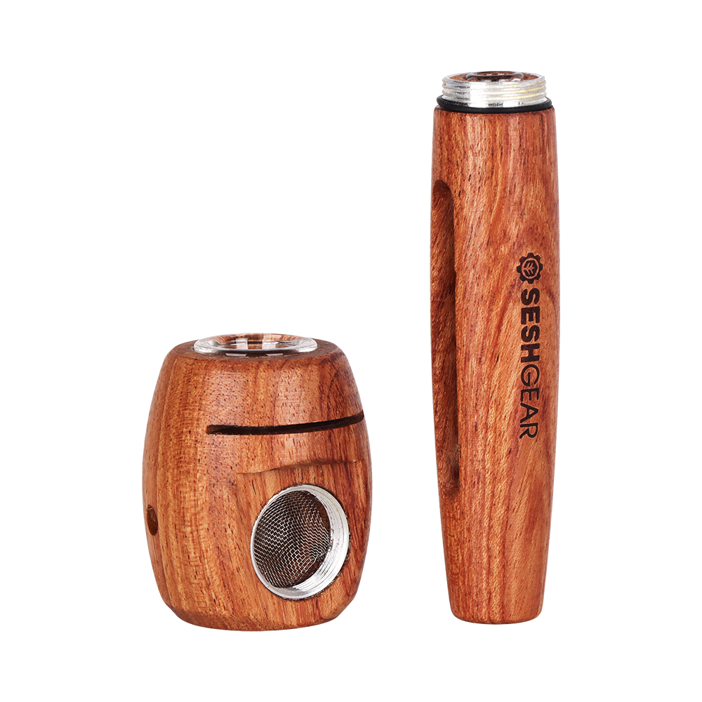 SeshGear Wood Hammer Hand Pipe | Replaceable Mesh Screen