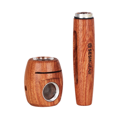 SeshGear Wood Hammer Hand Pipe | Replaceable Mesh Screen