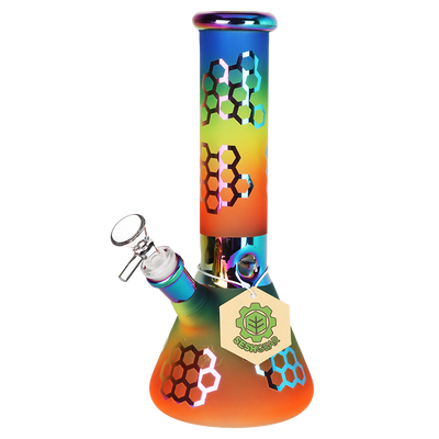 SeshGear Rainbow Honeycomb Beaker Bong | Rainbow