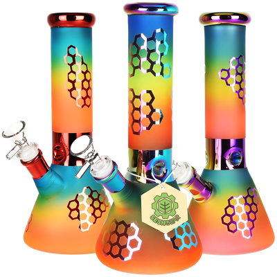 SeshGear Rainbow Honeycomb Beaker Bong | Group