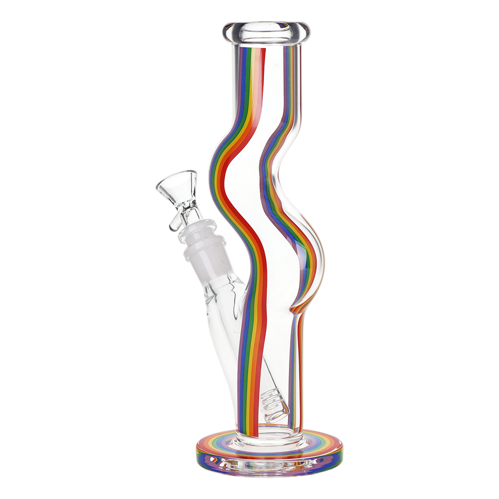SeshGear Rainbow Wave U-Bend Tube Bong | Back View