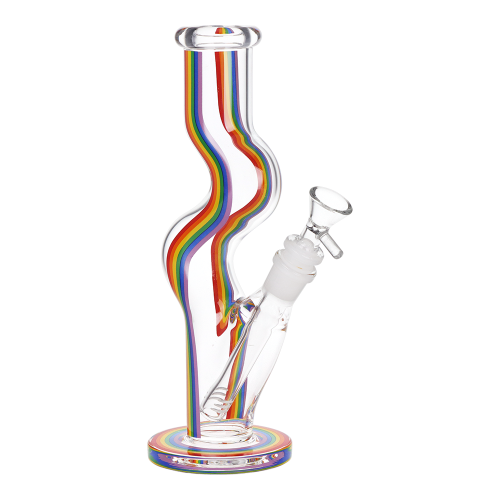 SeshGear Rainbow Wave U-Bend Tube Bong | Front View