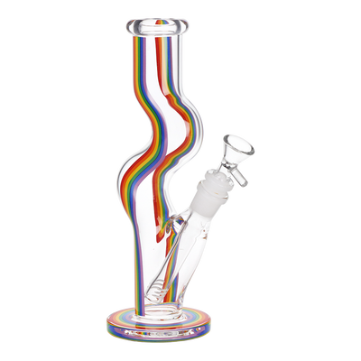 SeshGear Rainbow Wave U-Bend Tube Bong | Front View