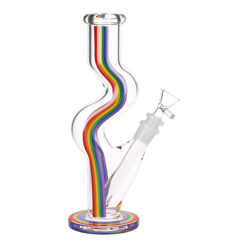 SeshGear Rainbow Wave U-Bend Tube Bong | Side View