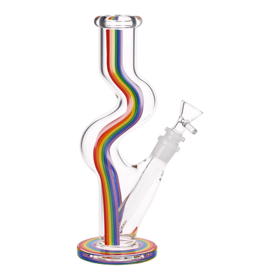SeshGear Rainbow Wave U-Bend Tube Bong | Side View