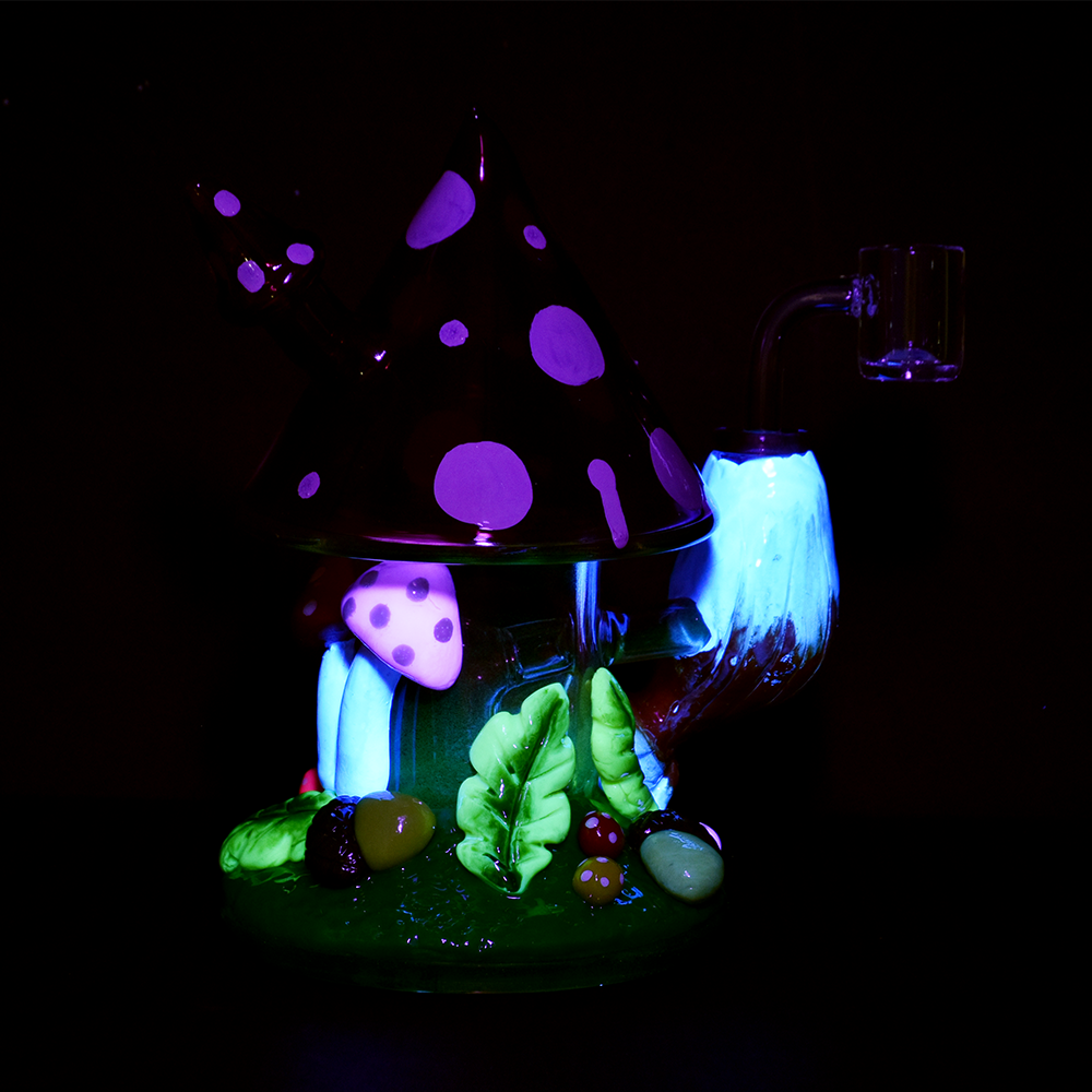 SeshGear Shroom Forest Fantasy Dab Rig | UV Reactive Accents