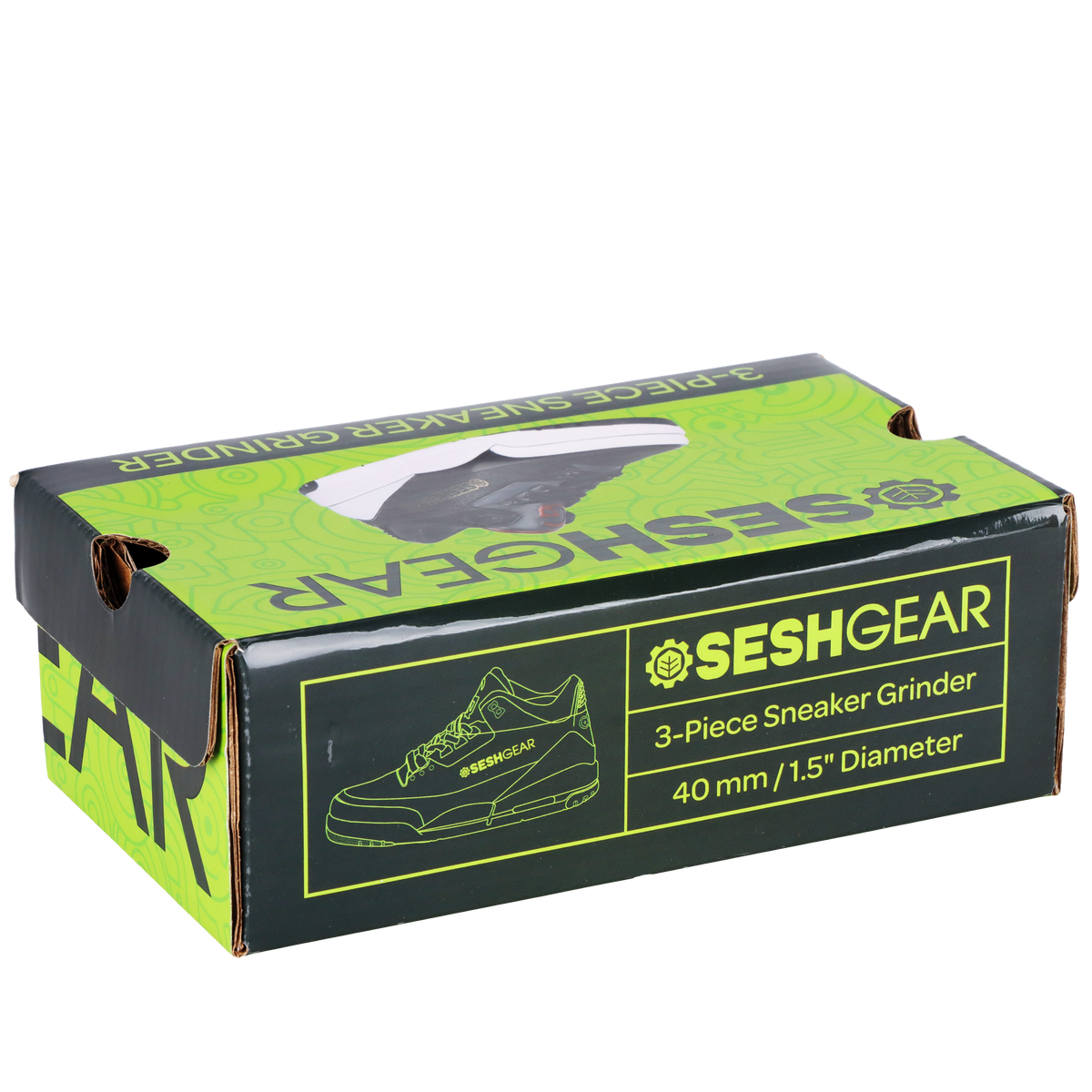 SeshGear Sneaker Grinder | Custom Shoe Box Packaging Back View