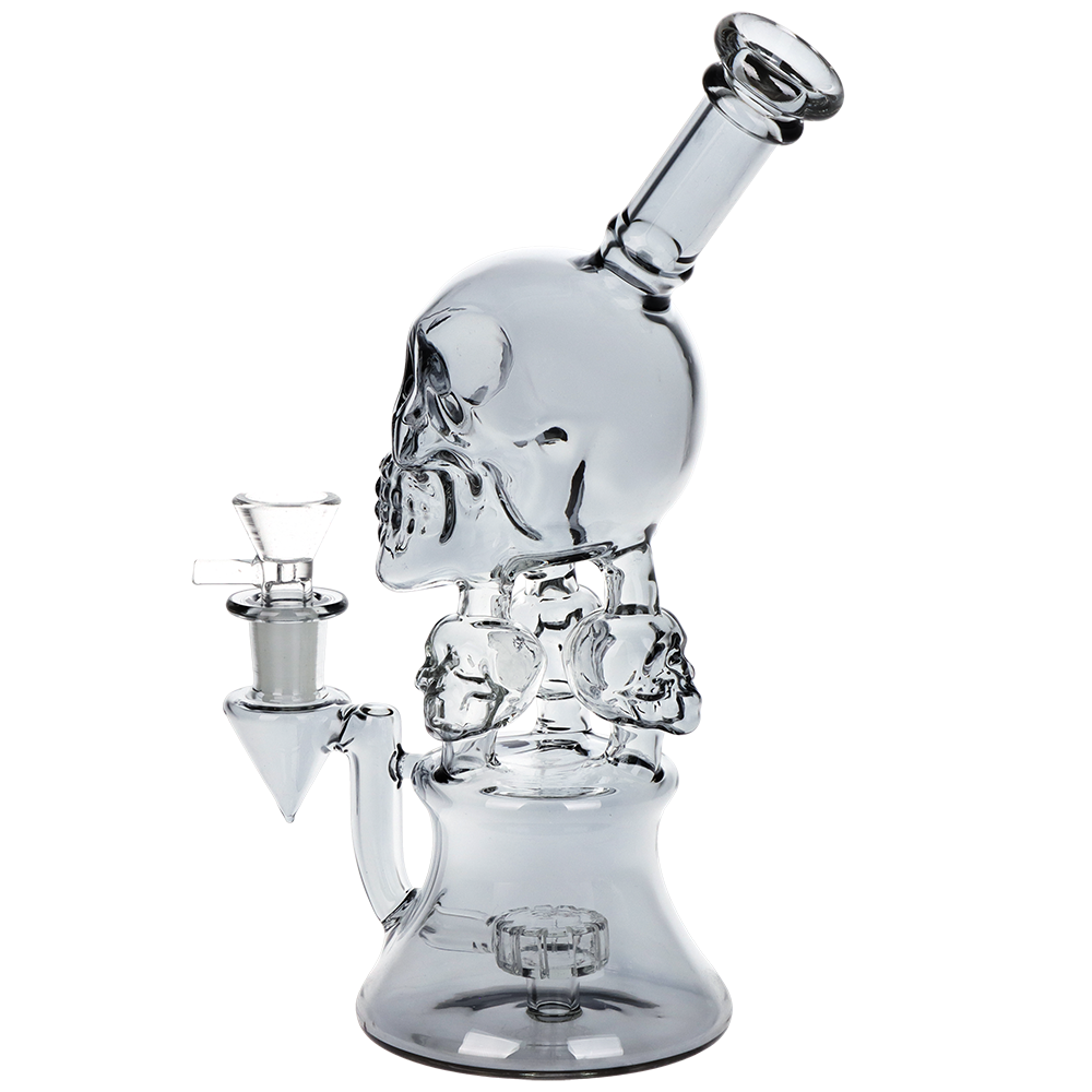 SeshGear Stacked Skulls Electroplated Bong | Back View