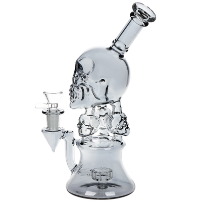 SeshGear Stacked Skulls Electroplated Bong | Back View