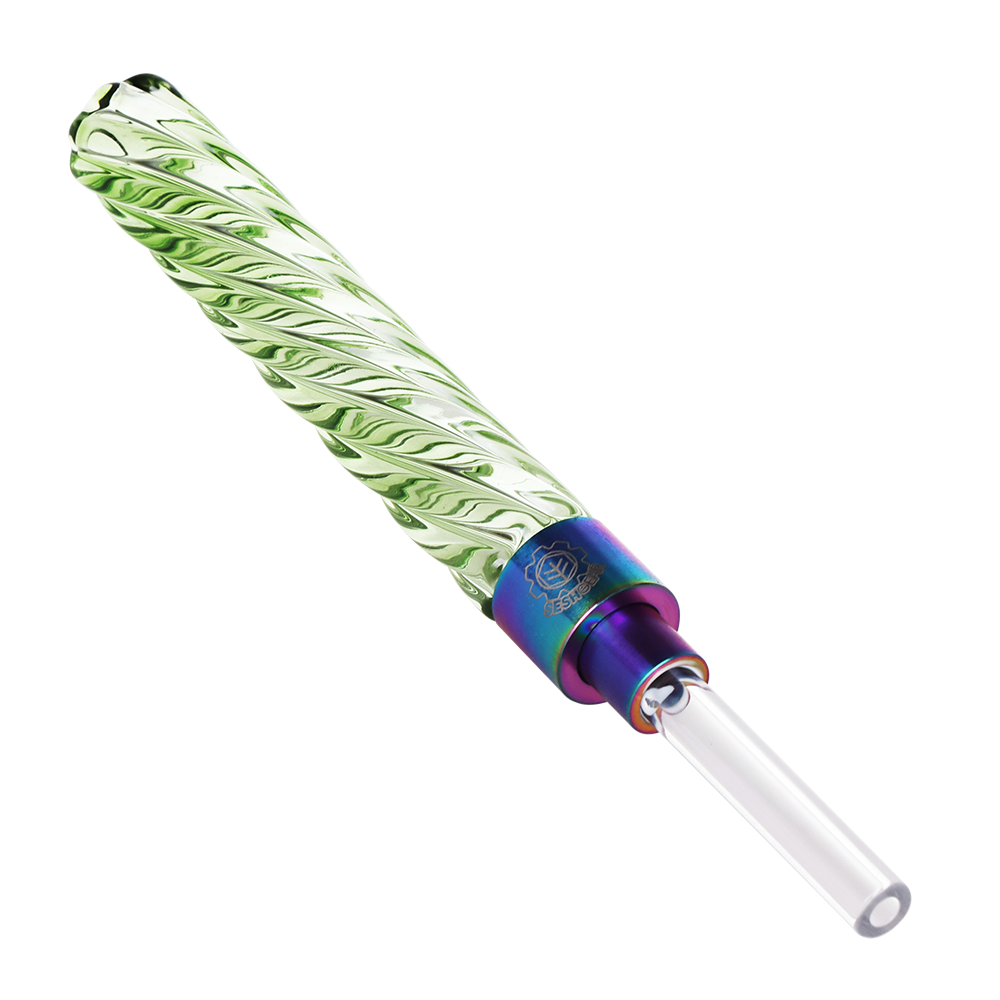 SeshGear Swirly Dab Straw Set | Quartz Tip Close View