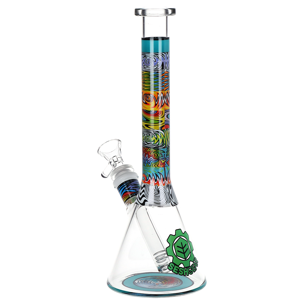 SeshGear Technicolor Wig Wag Beaker Bong | Back View