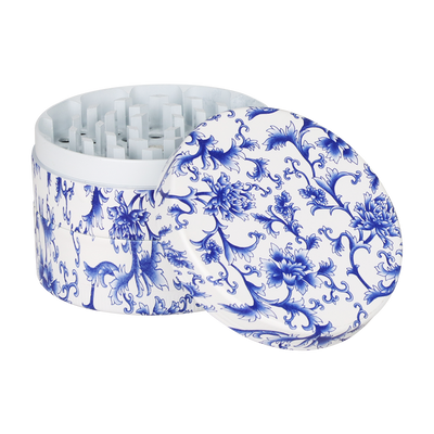 SeshGear Vintage China Print Grinder | Blue & White | Open View