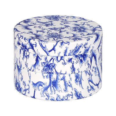 SeshGear Vintage China Print Grinder | Blue & White | Closed View