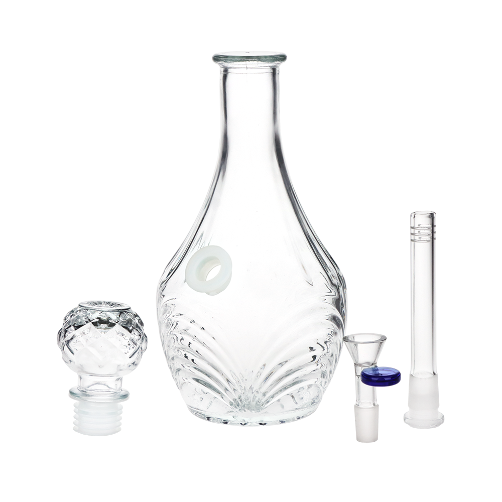 SeshGear High Stripe Vintage Decanter Bong | All Pieces View