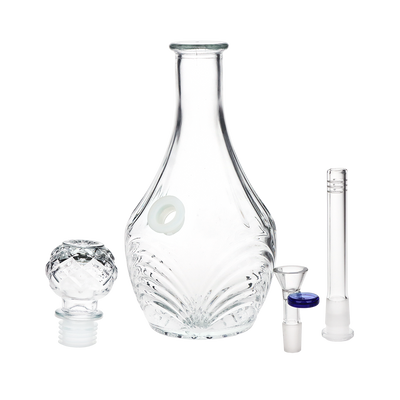 SeshGear High Stripe Vintage Decanter Bong | All Pieces View