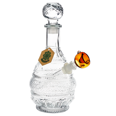 SeshGear Round Lotus Vintage Decanter Bong | Amber