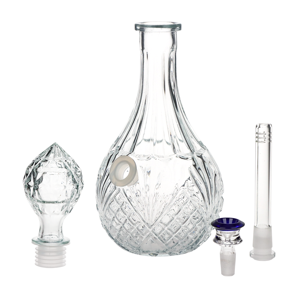 SeshGear Water Drop Vintage Decanter Bong | All Pieces View