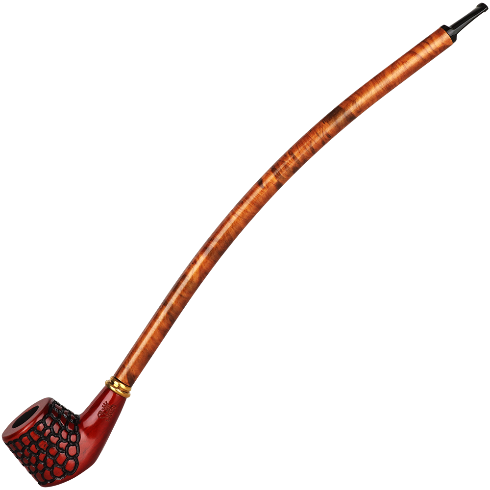 Shire Pipes Engraved Churchwarden Smoking Pipe | The Connoisseur | Brown