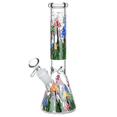 SeshGear Shroom Silhouette Glow Beaker Bong