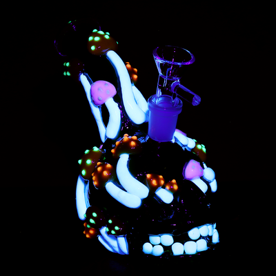 Shrooms For Brains Bong | Glow In The Dark Accents