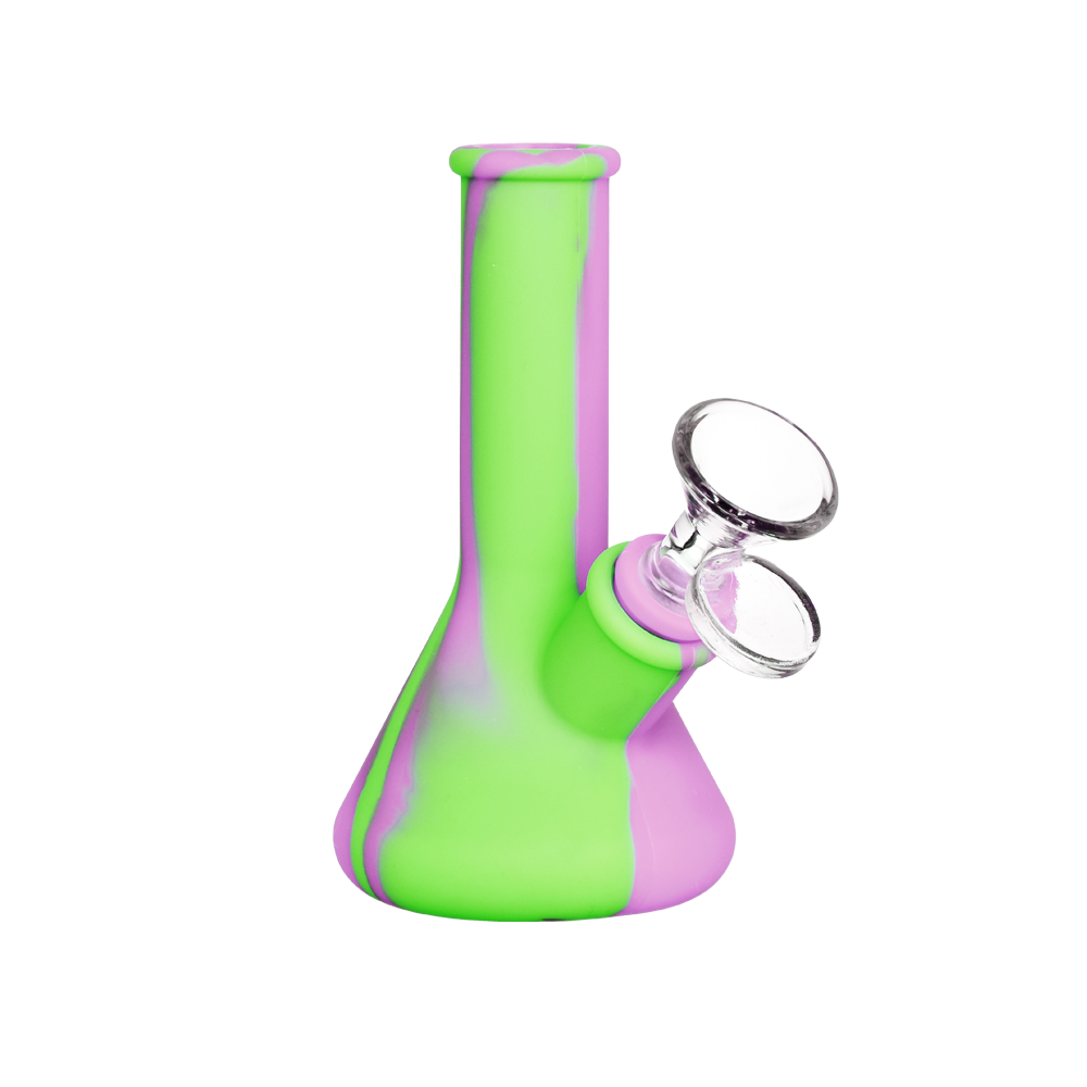 Silicone Travel Beaker Bong | Pink Green