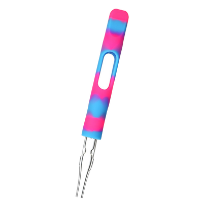 Silicone Wrapped Dab Straw & One Hitter | Blue Pink