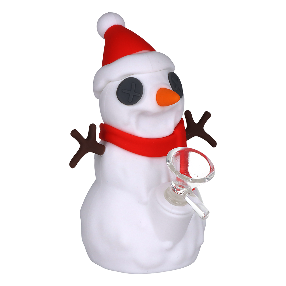 Snappy Snowman Silicone Bong | Front View