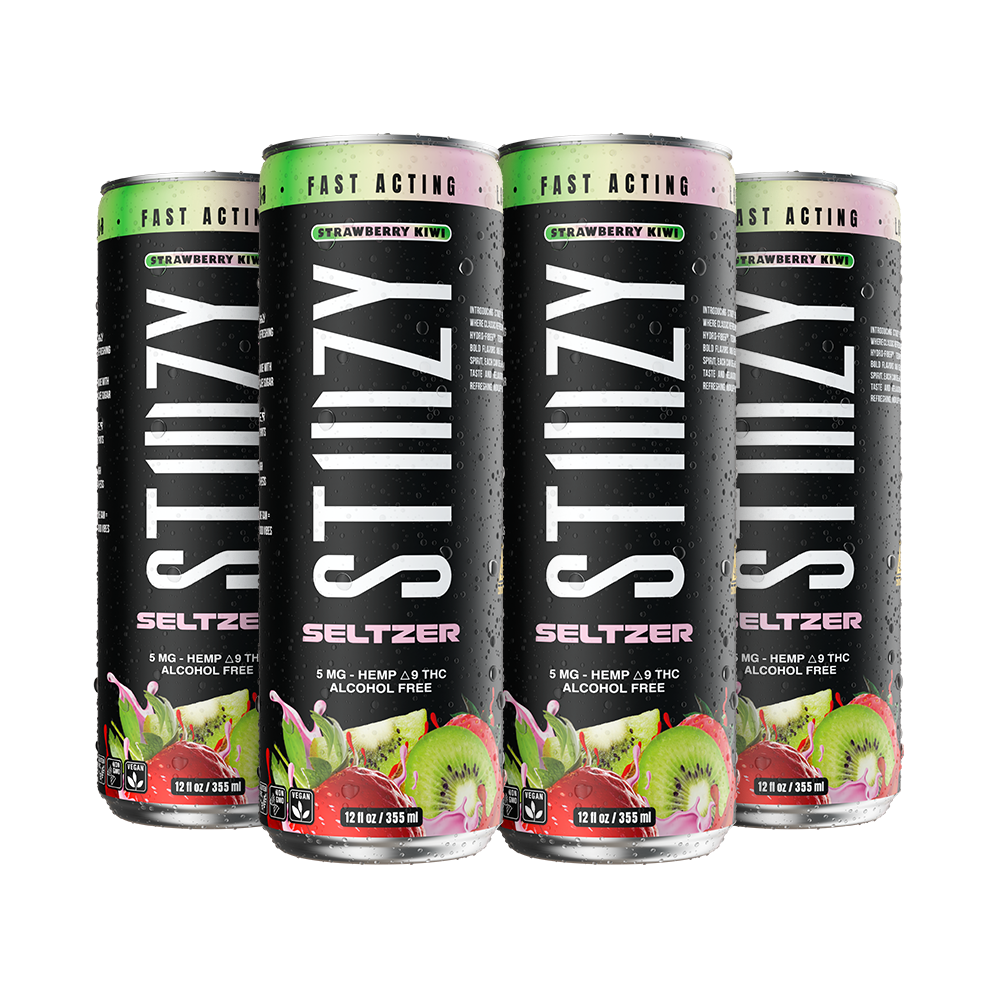 STIIIZY D9 THC Seltzer | Strawberry Kiwi | 4 Pack