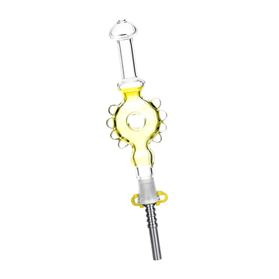Studded Donut Dab Straw | Titanium Tip | Yellow
