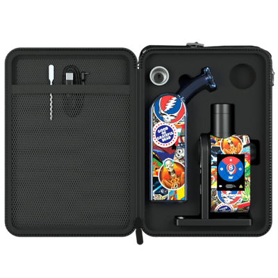 Stündenglass Modül Dok Deluxe Travel Kit | Grateful Dead Legacy Patchwork | Case Open View