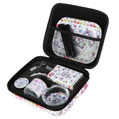 Unicorn Kitty Smoker's Travel Kit | Case Open View with Contents