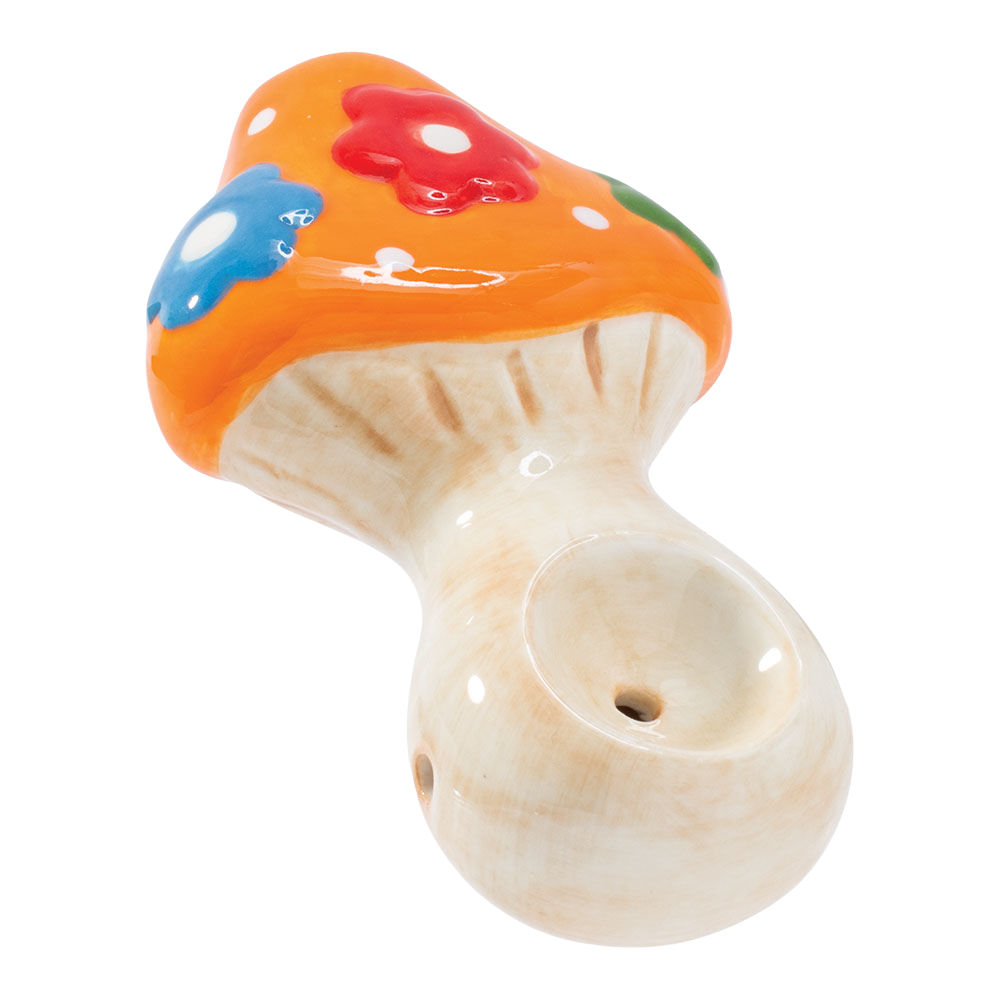 Wacky Bowlz Ceramic Hand Pipe | Flower Mushroom