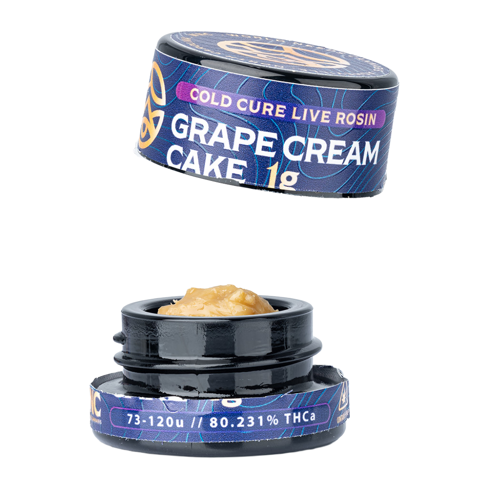 WNC THCA Cold Cure Live Rosin | Grape Cream Cake | 1 Gram Jar