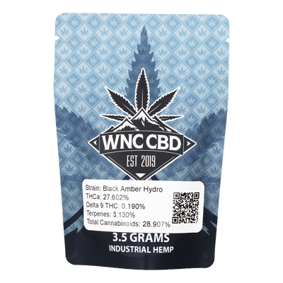WNC THCA Indoor Hydro Flower | Black Amber | 3.5 Gram Packaging