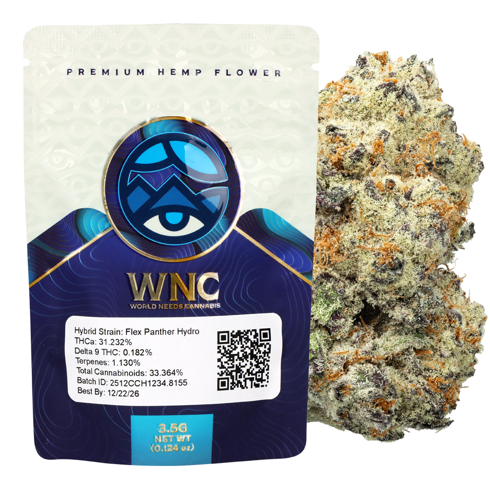 WNC THCA Indoor Hydro Flower | Flex Panther | 3.5 Gram Packaging
