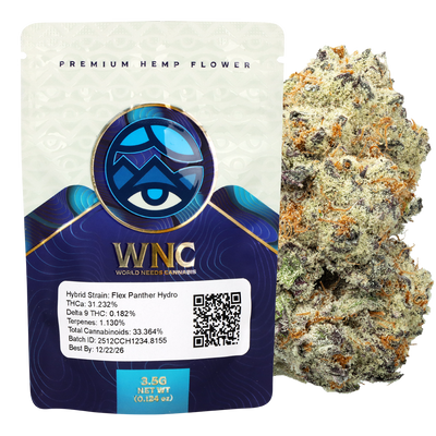 WNC THCA Indoor Hydro Flower | Flex Panther | 3.5 Gram Packaging